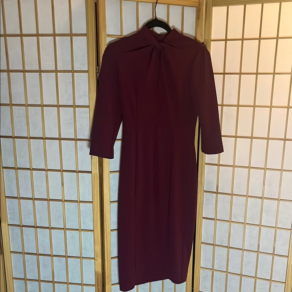 Donna Morgan Red Long Sleeve Sheath Dress